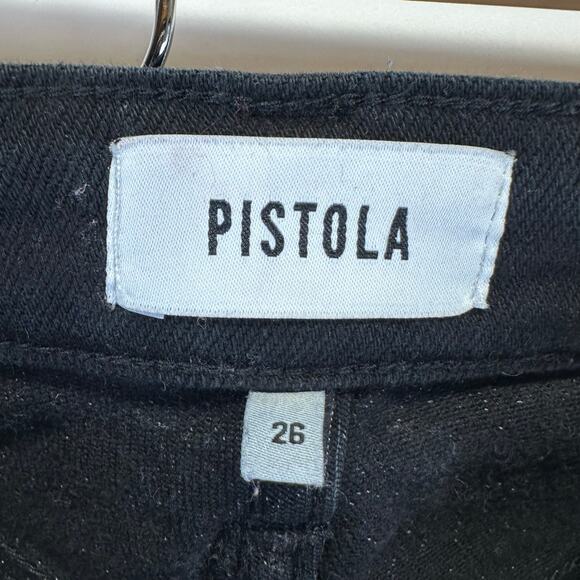 Pistola Teagan Black High Rise Slim Jeans With Ankle Slit Cuff Womens Size 26 - Picture 12 of 16